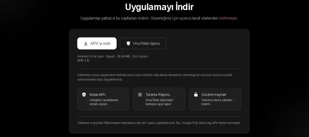 Dizipal APK indirme sayfası