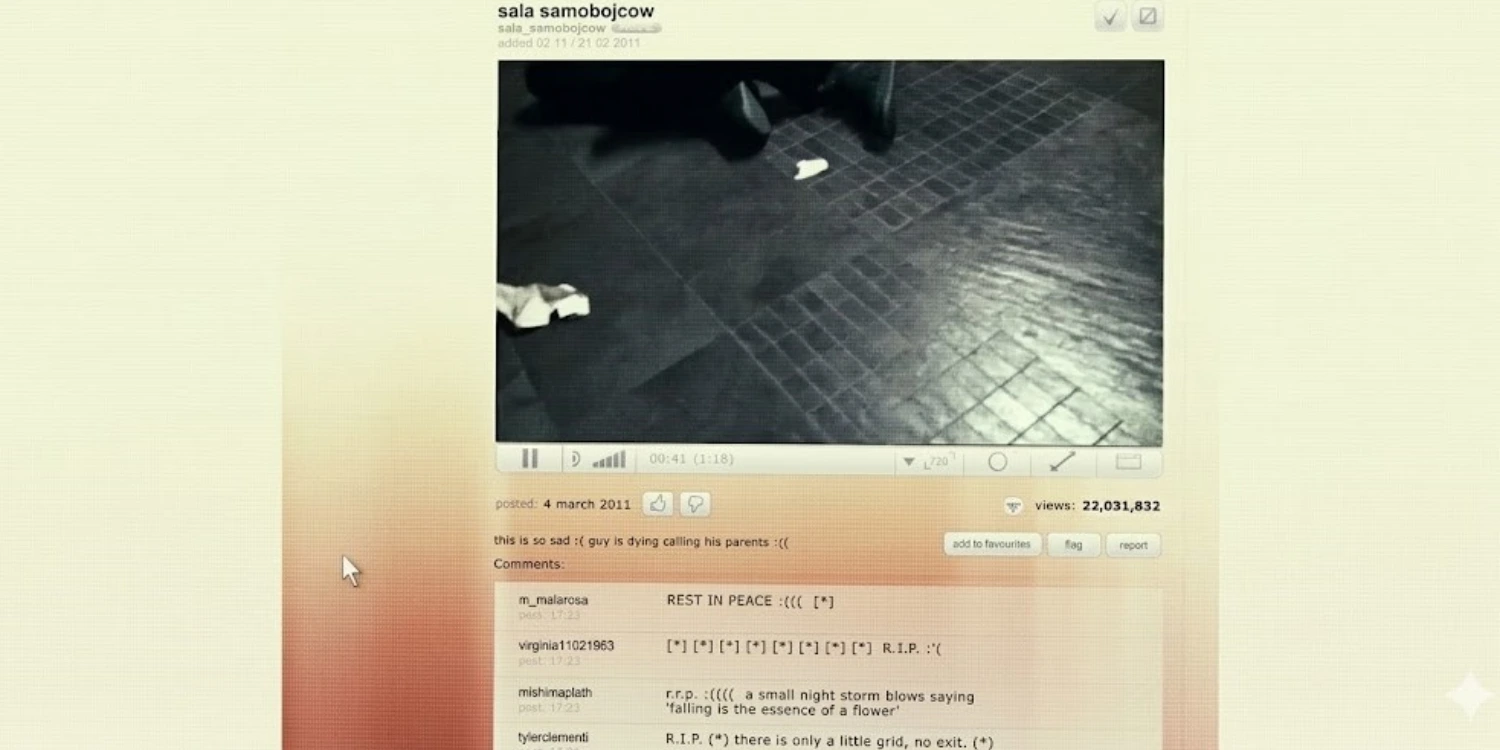 Suicide Room filmi son sahnedeki forum sayfası görüntüsü